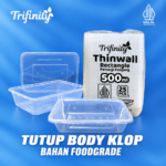thinwall rectangle kotak persegi panjang 500ml pack 25pcs