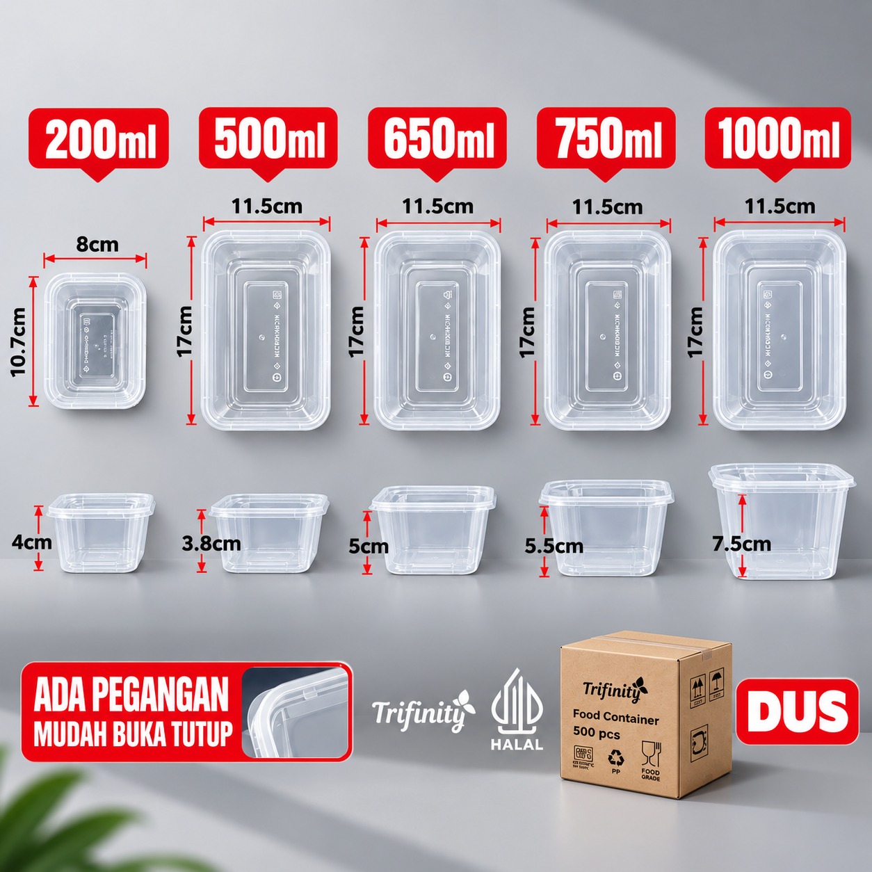 varian thinwall rectangle kotak persegi