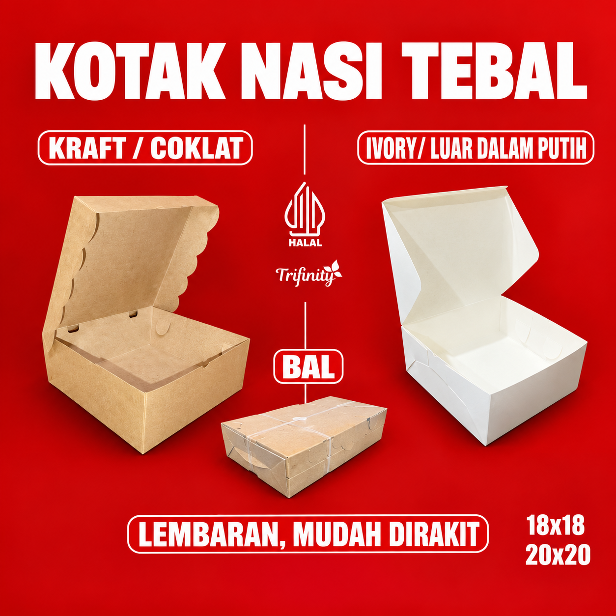 poster kotak nasi tebal merah